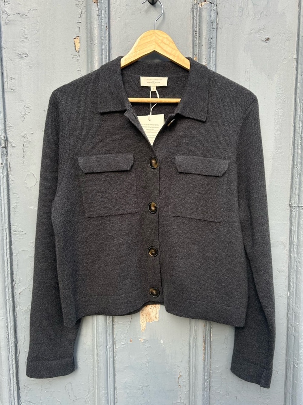 Sezane Anthracite Grey Betty Cardigan, BNWT, Size L - Picture 5 of 11